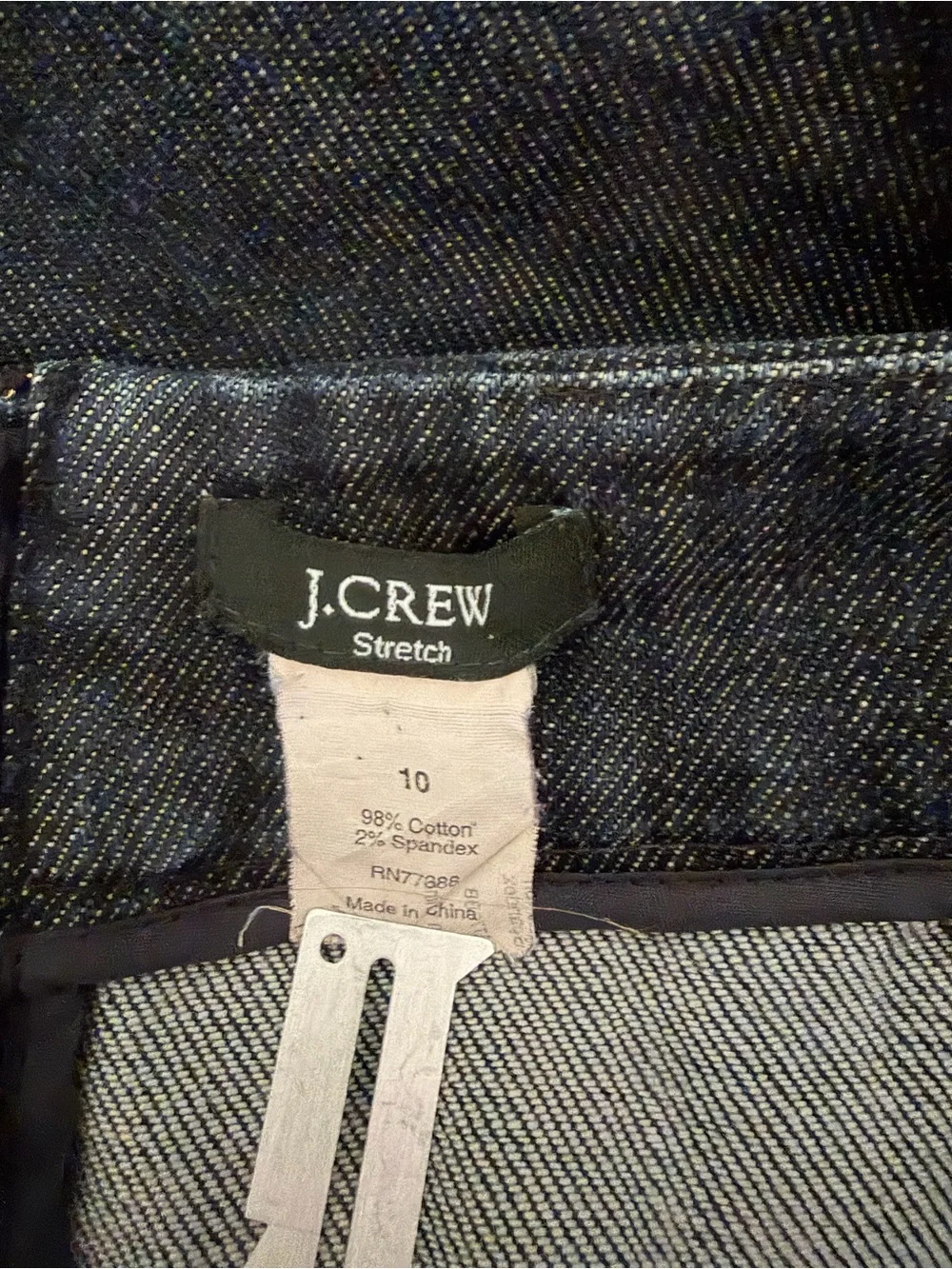 J. Crew Dark Blue Cotton Denim Pencil Skirt Size 10